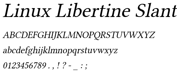 Linux Libertine Slanted font